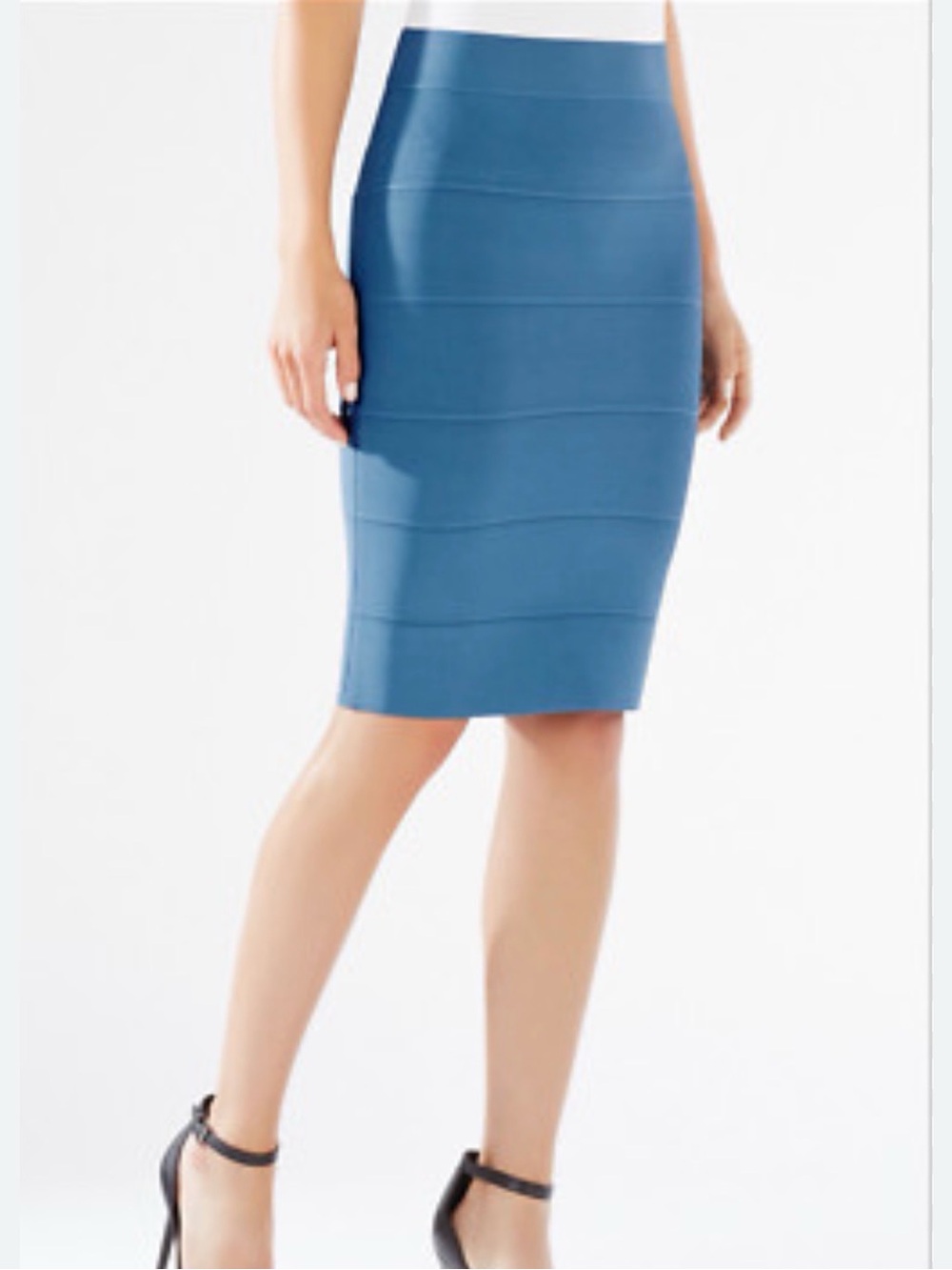 BCBGMaxAzria Teal-Blue Bandage Pencil Skirt